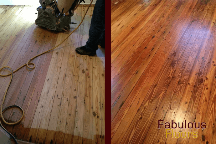 before and after hardwood floor refinishing in Hinsdale, IL