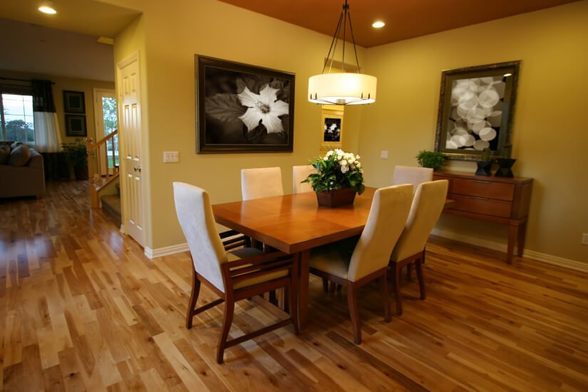 A Winnetka dining room with floors refinished by Fabulous Floors.