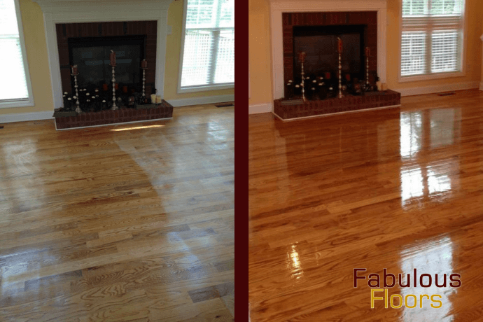 before and after hardwood floor refinishing in Libertyville, IL