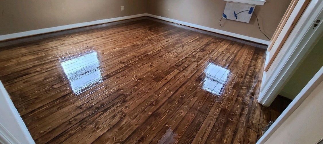 A resurfaced wood floor Lake Bluff, IL